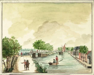 Wouteren -broen over Trekvliet i Leiden tegnet af Jacob Timmermans.
